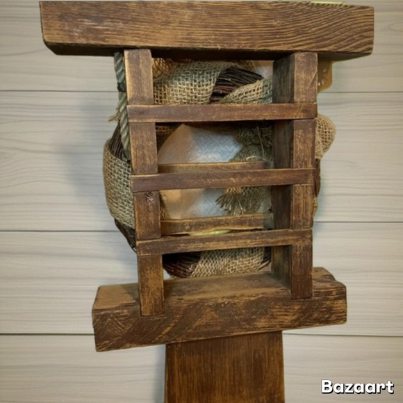 New 16x14 primitive Americana barnwood wreath American flag handmade 4th of july - Picture 4 of 4